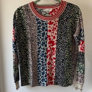 Sonia Rykiel Vintage Wool Cashmere Silk Printed Sweater S